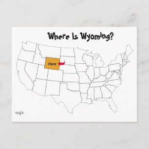 Waar is Wyoming? Briefkaart