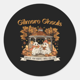 Waar jij spookt, zal ik Halloween-geest volgen Ronde Sticker