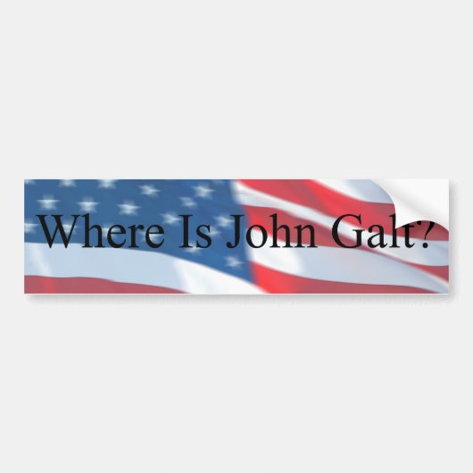WAAR JOHN GALT-FLAG IS BUMPERSTICKER (Voorkant)