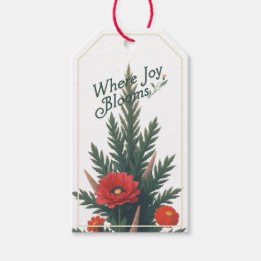 Waar Joy Blooms Gift Label | vakantie. Christmas Cadeaulabel