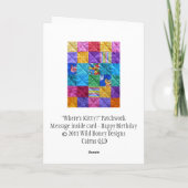 "Waar Kat?" is De Kaart van de Verjaardag van het (Achterkant)