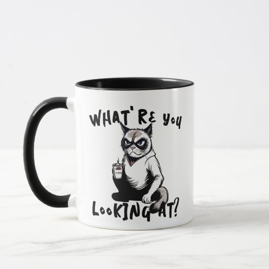 Waar kijk je naar? Grumpy Cat Attitude Mok (Links)