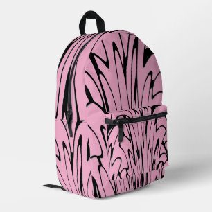 Waar kunst denkt zwart en roze bedrukte rugzak