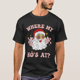Waar mijn gastheren bij Groovy Santa met bril T-shirt