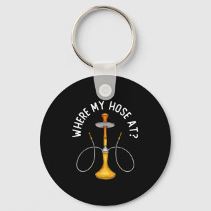 Waar mijn huis bij Funny Hookah roken Shisha rook Sleutelhanger