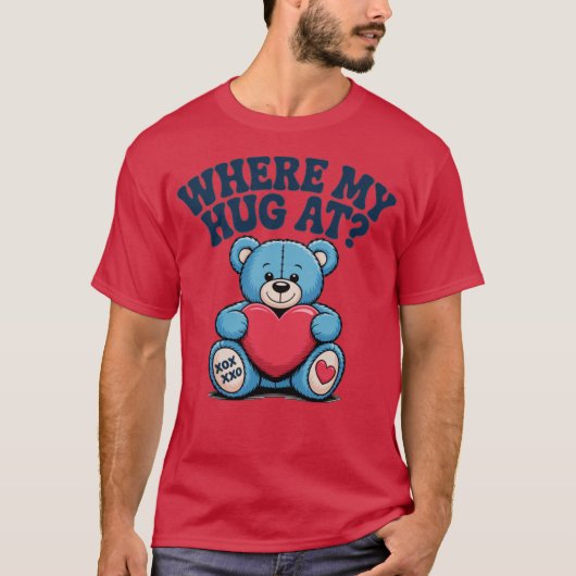Waar mijn knuffel bij Schattigee teddybeer T-shirt (Voorkant)