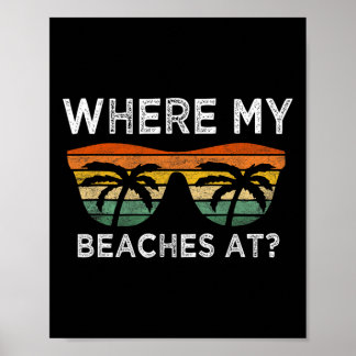 Waar mijn stranden bij Funny Beach Vakantie Zomer  Poster