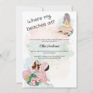 Waar mijn stranden liggen bij Bachelorette Party Kaart