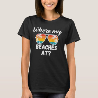 Waar mijn stranden liggen op de grappige strand va t-shirt