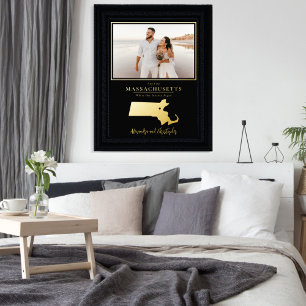 Waar onze reis begon met Massachusetts Wed Foto Folie Afdrukken