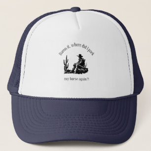Waar parkeer ik mijn paard? trucker pet