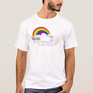 Waar regenbogen afkomstig zijn van t-shirts