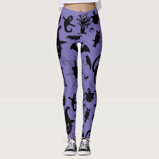 Waar Spooky ontmoet verfijning, Halloween thema Leggings (Voorkant)