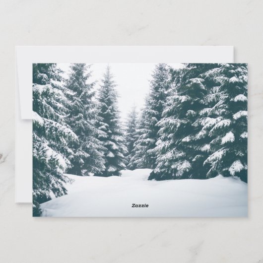 Waar topjes met drie foto's met kerstmis luisteren feestdagenkaart (Achterkant)