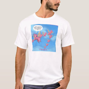 Waar Varkens Vliegen Grappige Vegan Cartoon T-shirt