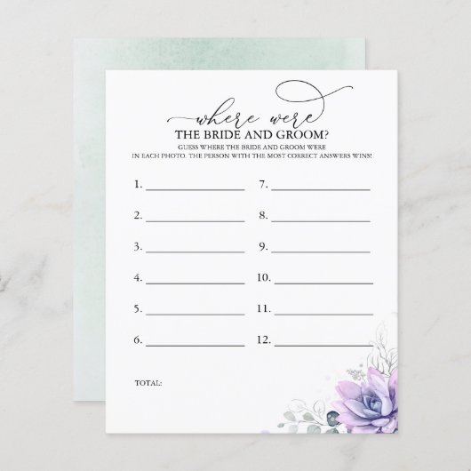 Waar waren de BRIDE en het GROOM-fotospel? (Voorkant / Achterkant)