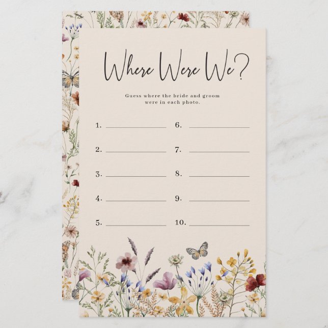 Waar waren we bruidsspel (Voorkant / Achterkant)