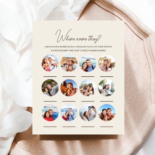 Waar waren ze 12 foto bruiloft Verloving spel