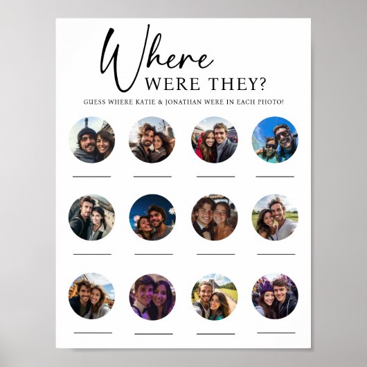 Waar waren ze bruiloft Verloving spel 12 foto's Poster (Voorkant)