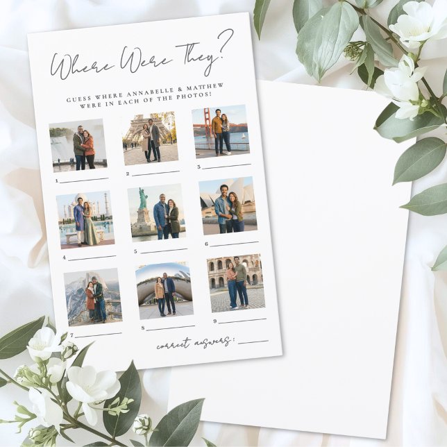 Waar waren ze foto bruidssalon spel (Where Were They Bridal Shower Party Game )