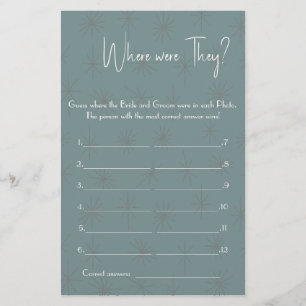 Waar waren ze? Shower Game Kaart Flyer