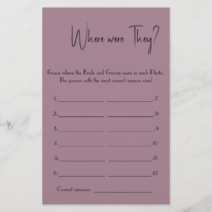 Waar waren ze? Shower Game Kaart Flyer