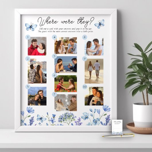 Waar waren ze spel 10 Foto Blauwe Wildbloem Poster