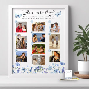 Waar waren ze spel 10 Foto Blauwe Wildbloem Poster