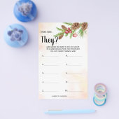 Waar waren zij Kerstdag Bruids douche spelkaart Flyer (Enkel)