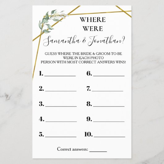 Waar was de Greenery Gold-douchekaart? Flyer (Voorkant)