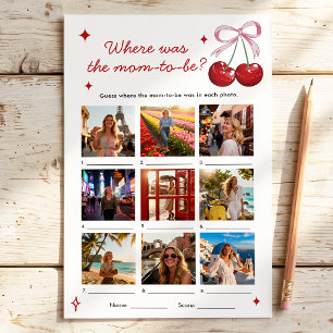 Waar was ze kersroze strik babyshower spel