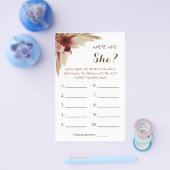 Waar was ze? Pampas Grass Game-kaart Flyer (Enkel)