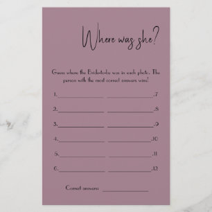 Waar was ze? Shower Game Kaart Flyer
