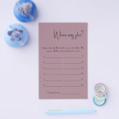 Waar was ze? Shower Game Kaart Flyer (Enkel)