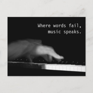 Waar woorden falen, spreekt muziek. Kunstfoto Briefkaart