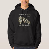 WAAR WOORDEN NIET VOLDOEN AAN MUZIEK SPREEKT inspi Hoodie (Voorkant)