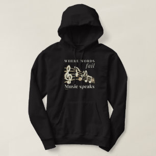 WAAR WOORDEN NIET VOLDOEN AAN MUZIEK SPREEKT inspi Hoodie