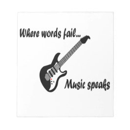 Waar woorden ontbreken, spreekt muziek notitieblok