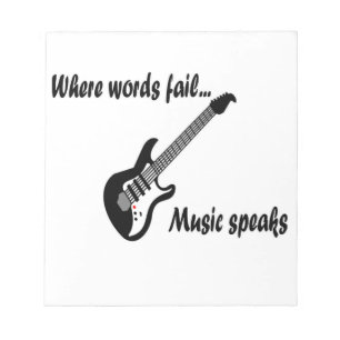 Waar woorden ontbreken, spreekt muziek notitieblok