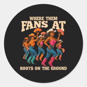 Waar ze fans bij laarzen op de grond dansen ronde sticker