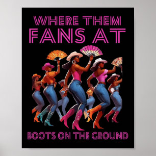 Waar ze fans op grappige laarzen op de grond omzoo poster