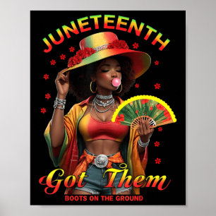 Waar zijn die fans op Juneteenth Cowgirl-laarzen a Poster