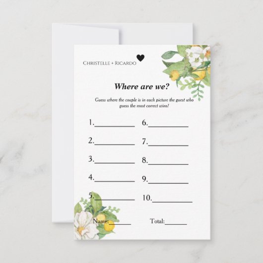 Waar zijn we lemonTheme spel vrijgezellenfeest spe Kaart (Voorkant)