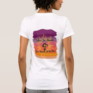 Waar zonde overvloedig is Kruis Zonsondergang Schr T-shirt