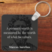 Waarde definiëren: Marcus Aurelius over Waarden Sleutelhanger (Achterkant)