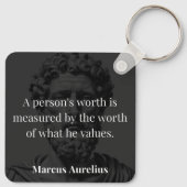 Waarde definiëren: Marcus Aurelius over Waarden Sleutelhanger (Achterkant)