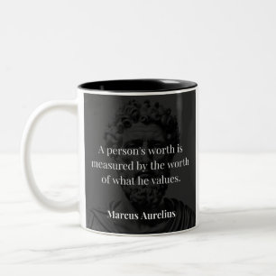 Waarde definiëren: Marcus Aurelius over Waarden Tweekleurige Koffiemok