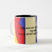 Waarde en respect voor alle mensen-Mok Tweekleurige Koffiemok (Voorkant links)