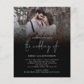 Waarde Fotoscript QR Code Bruiloft Zwart Uitnodige Flyer (Voorkant)