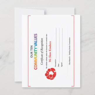 Waarde Inclusie Certificaat 4.5x 5.6 Papierblad